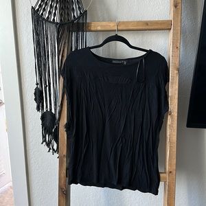 Black high collared dress shirt